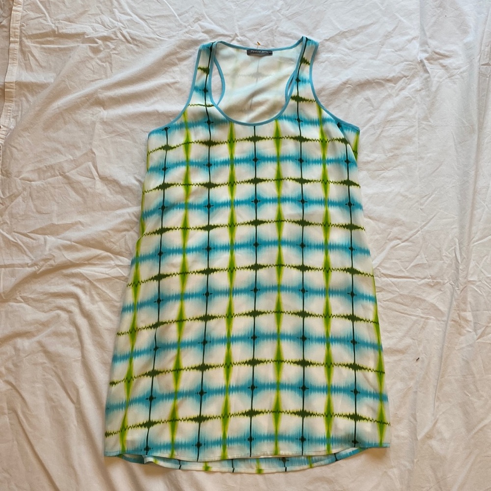 Michael stars blue green mini dress nwot